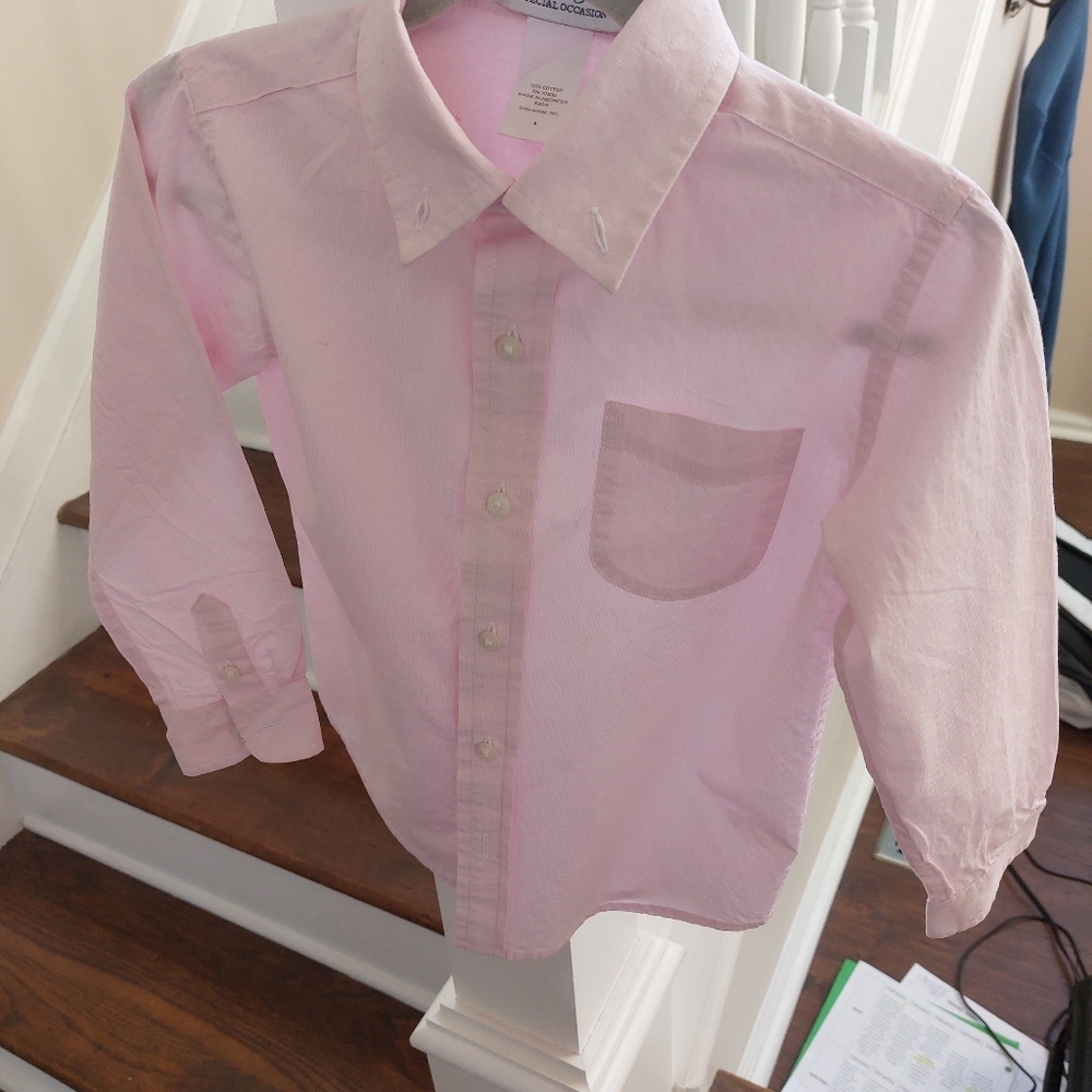 Janie and Jack pink button-up shirt.  Worn once.